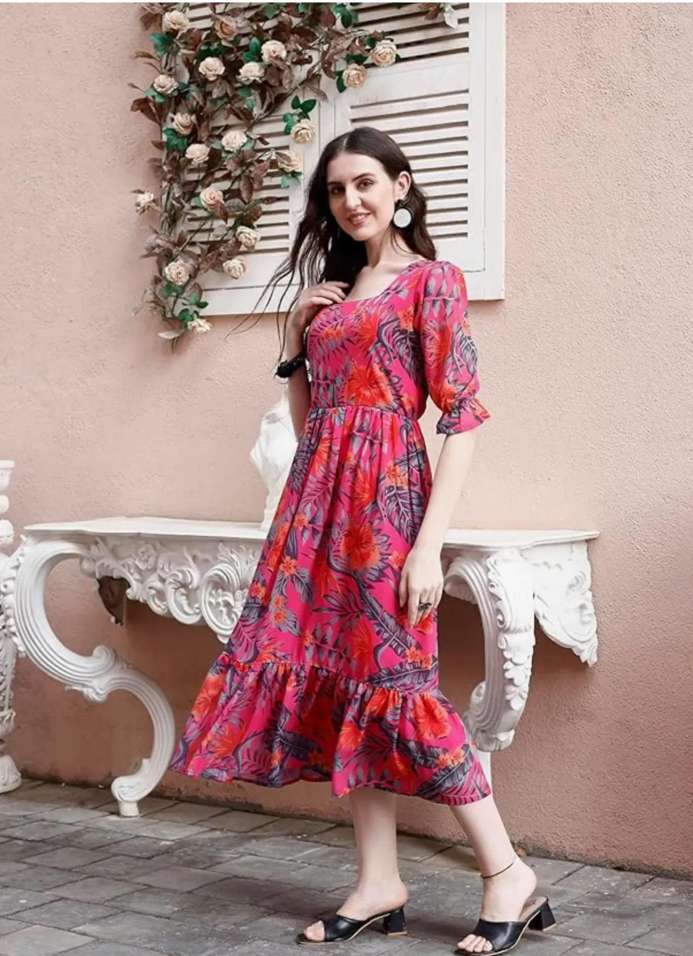 Red Floral Maxi