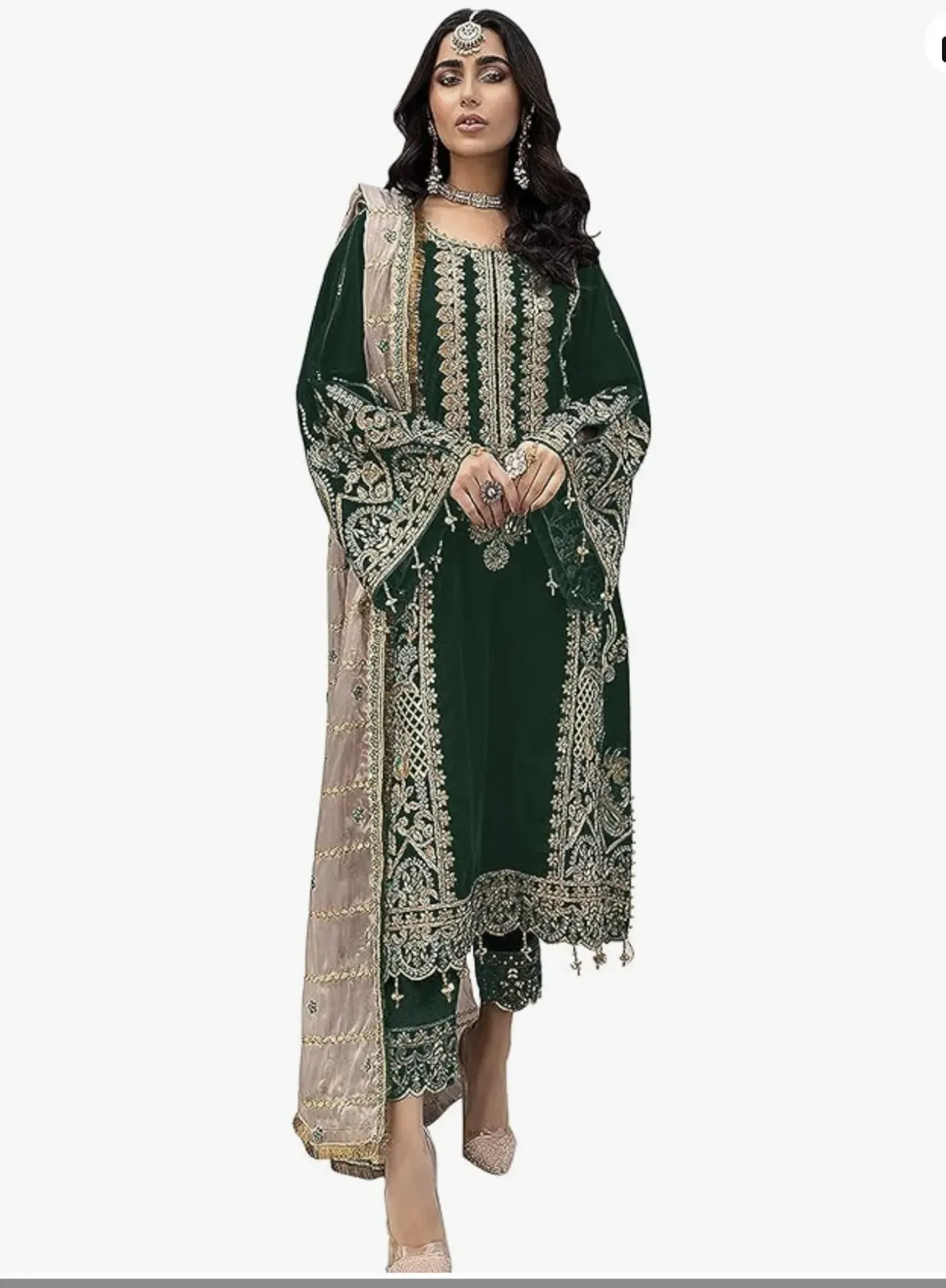 Green Salwar Suit (semi stitched)