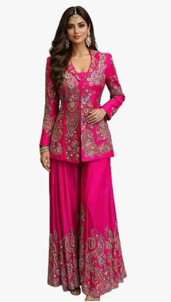 Pink Blazer Plazo
