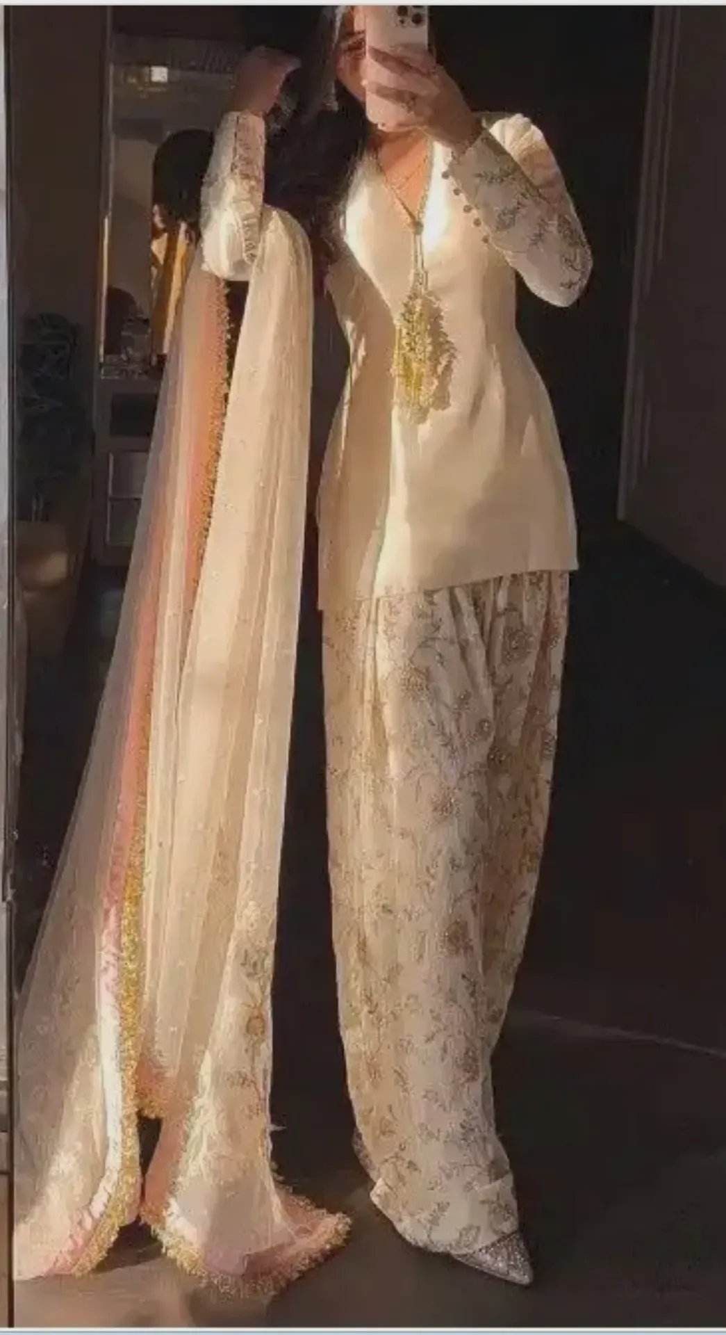 Emb Satin Shalwar Suit