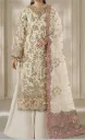 Cream full zari work dress