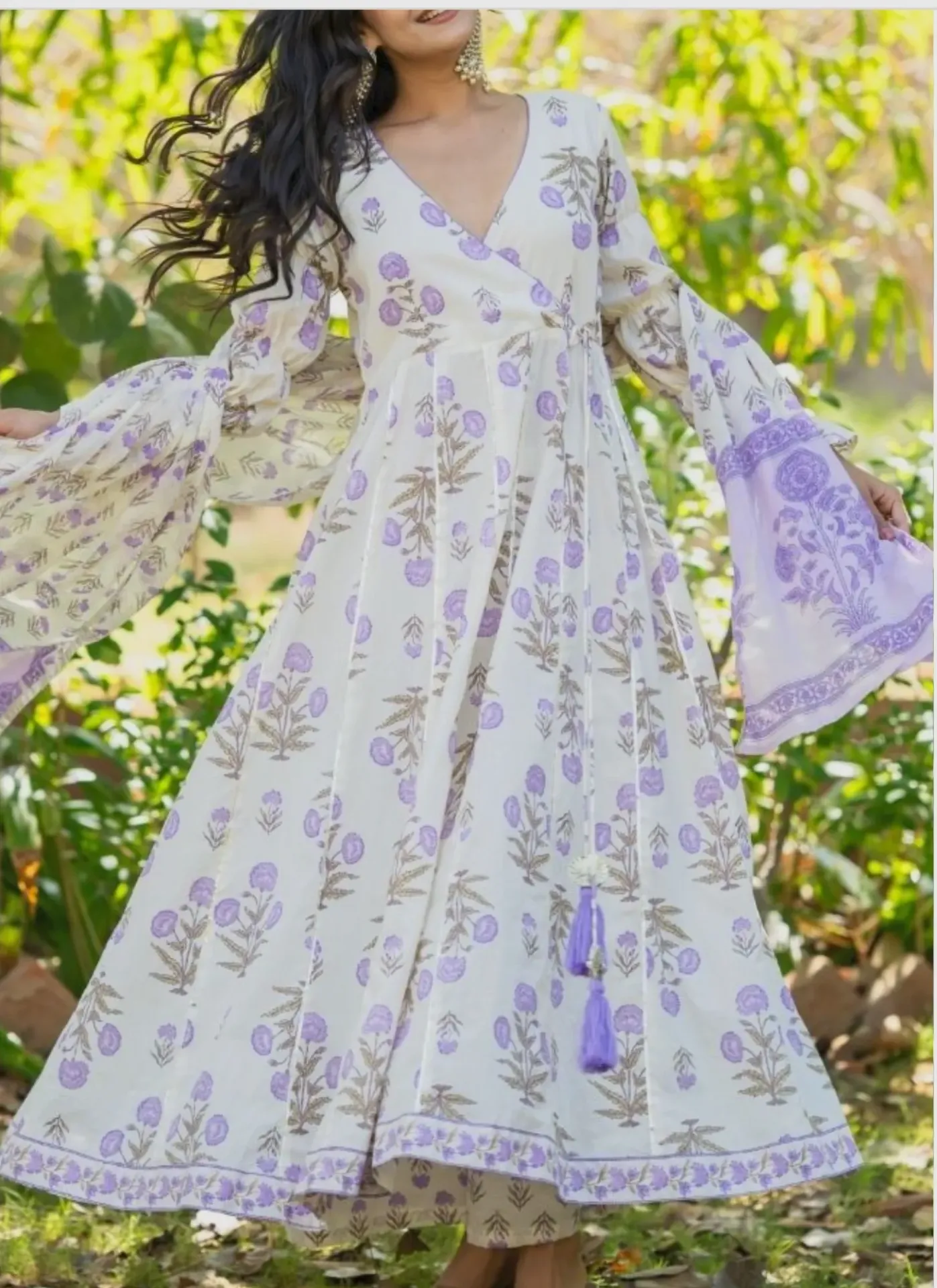 Cottn. Purple Anarkali