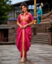 Dhoti Drape Dress (pink)